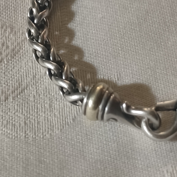 David Yurman Wheat Chain Bracelet, SS & 14k - Picture 4 of 11